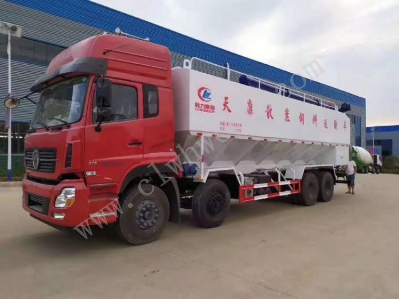 東風天龍前四后八40方散裝飼料運輸車 價格  報價 廠家 